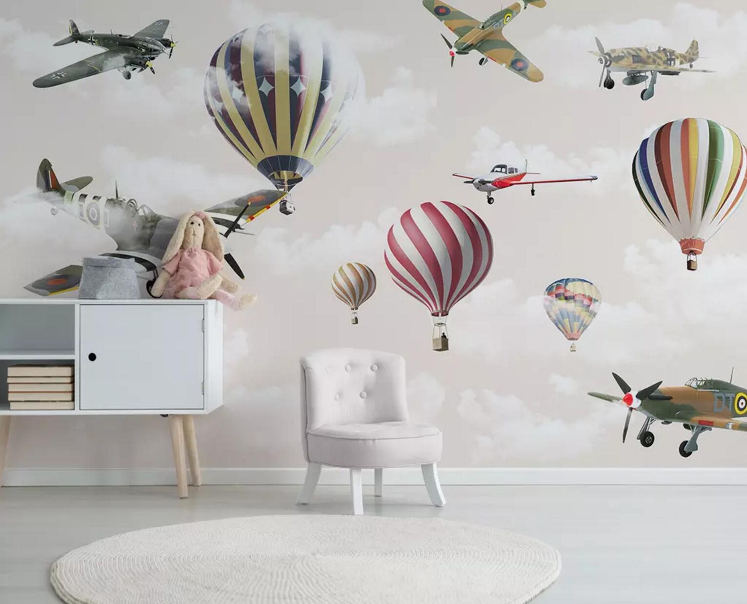 3D Airplane Cloud WC787 Wall Murals