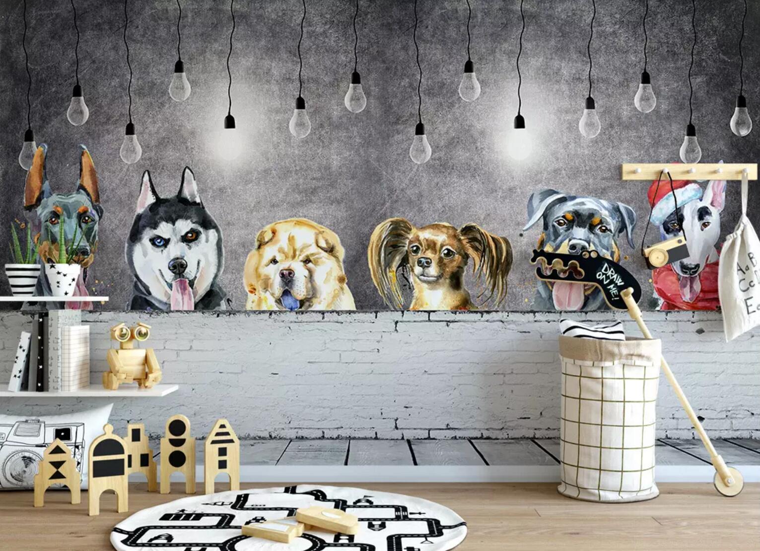 3D Cute Puppy WC491 Wall Murals