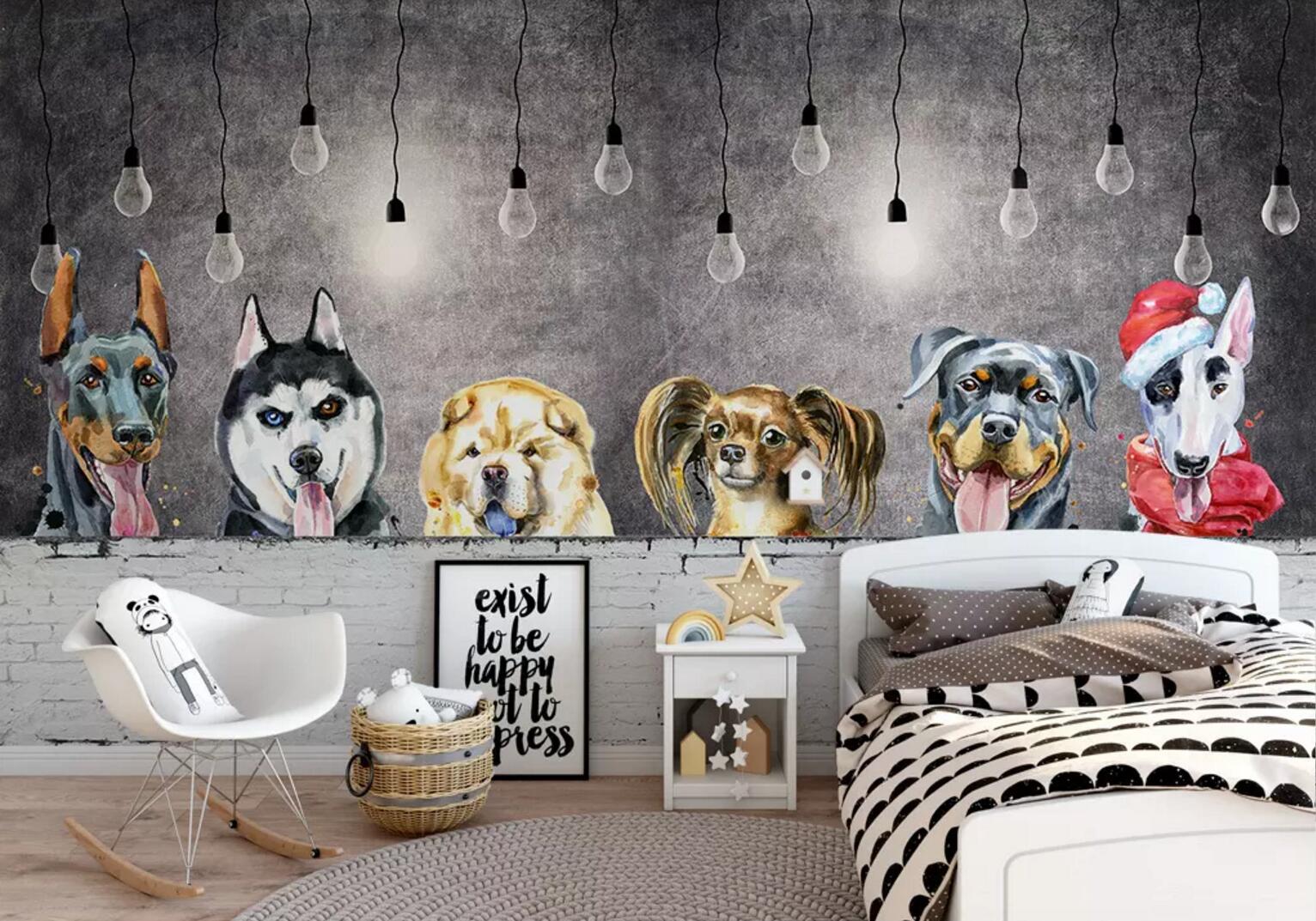 3D Cute Puppy WC491 Wall Murals