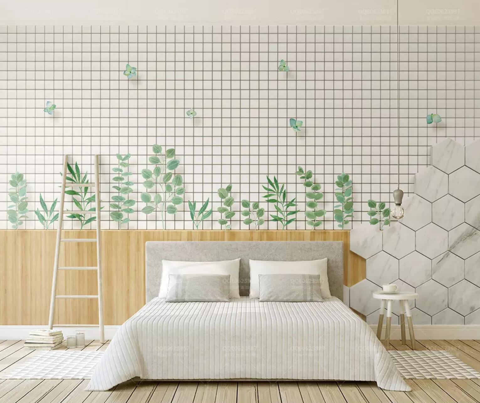 3D Grass Butterfly WC698 Wall Murals