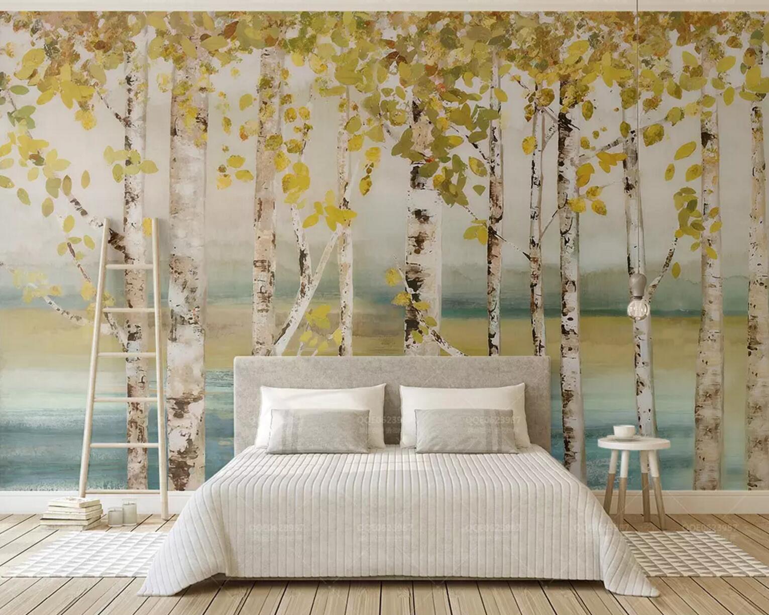 3D Yellow Forest WC337 Wall Murals