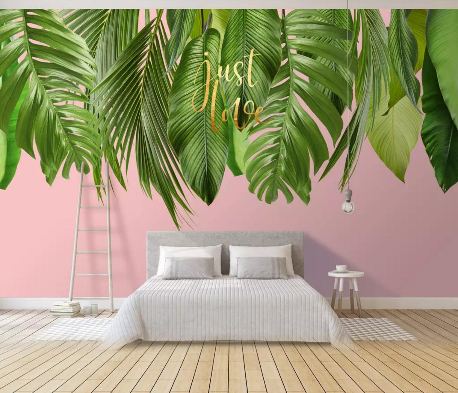 3D Vertical Leaves WC663 Wall Murals