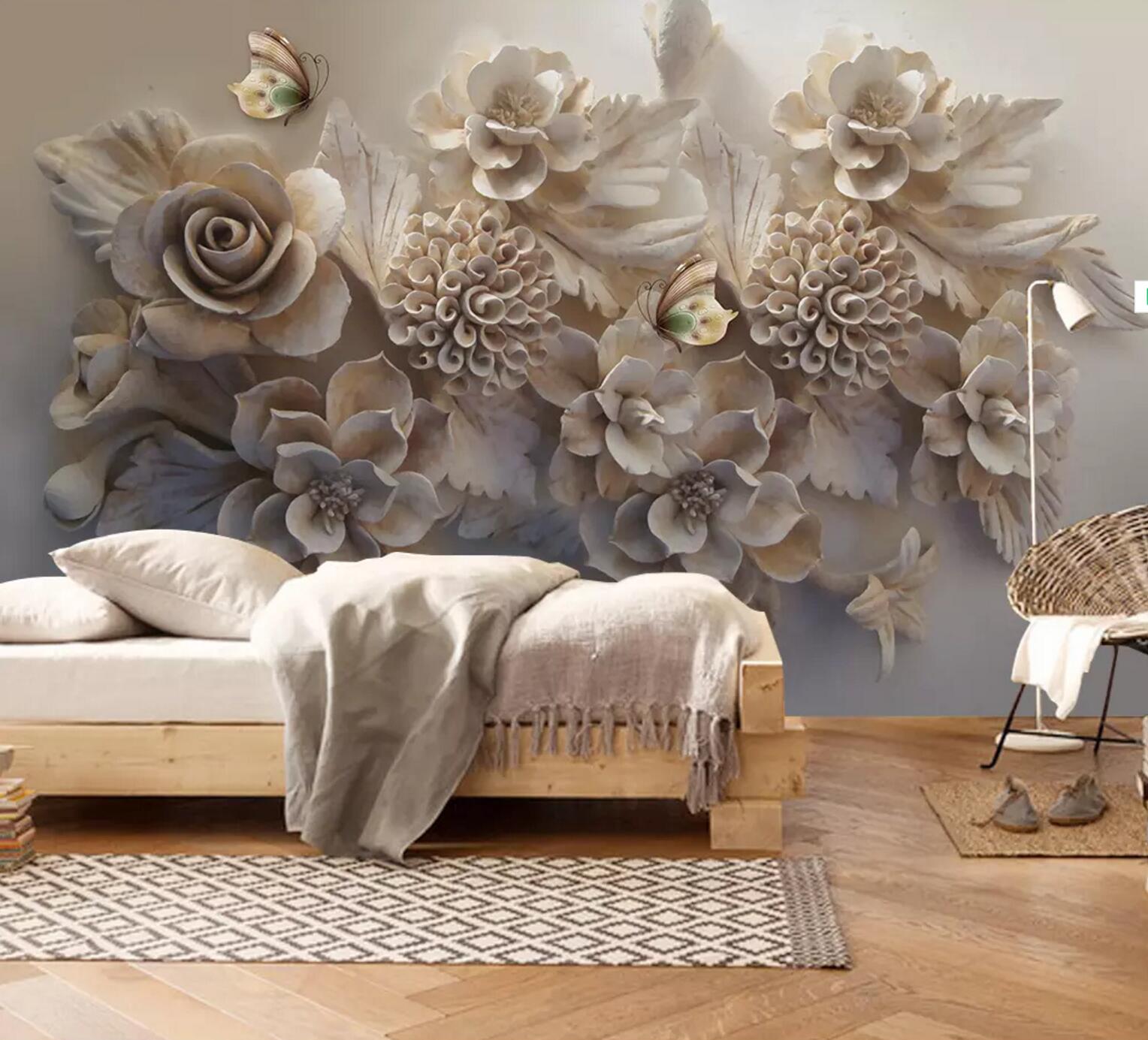 3D Embossed Rose WC574 Wall Murals