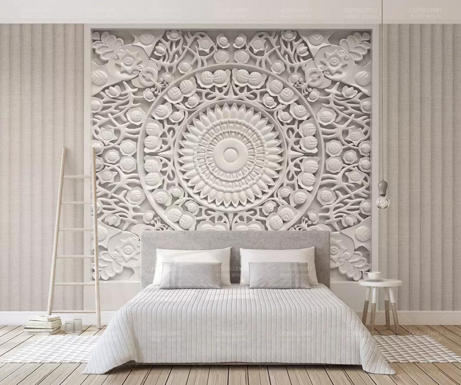 3D Carved Circle WC800 Wall Murals