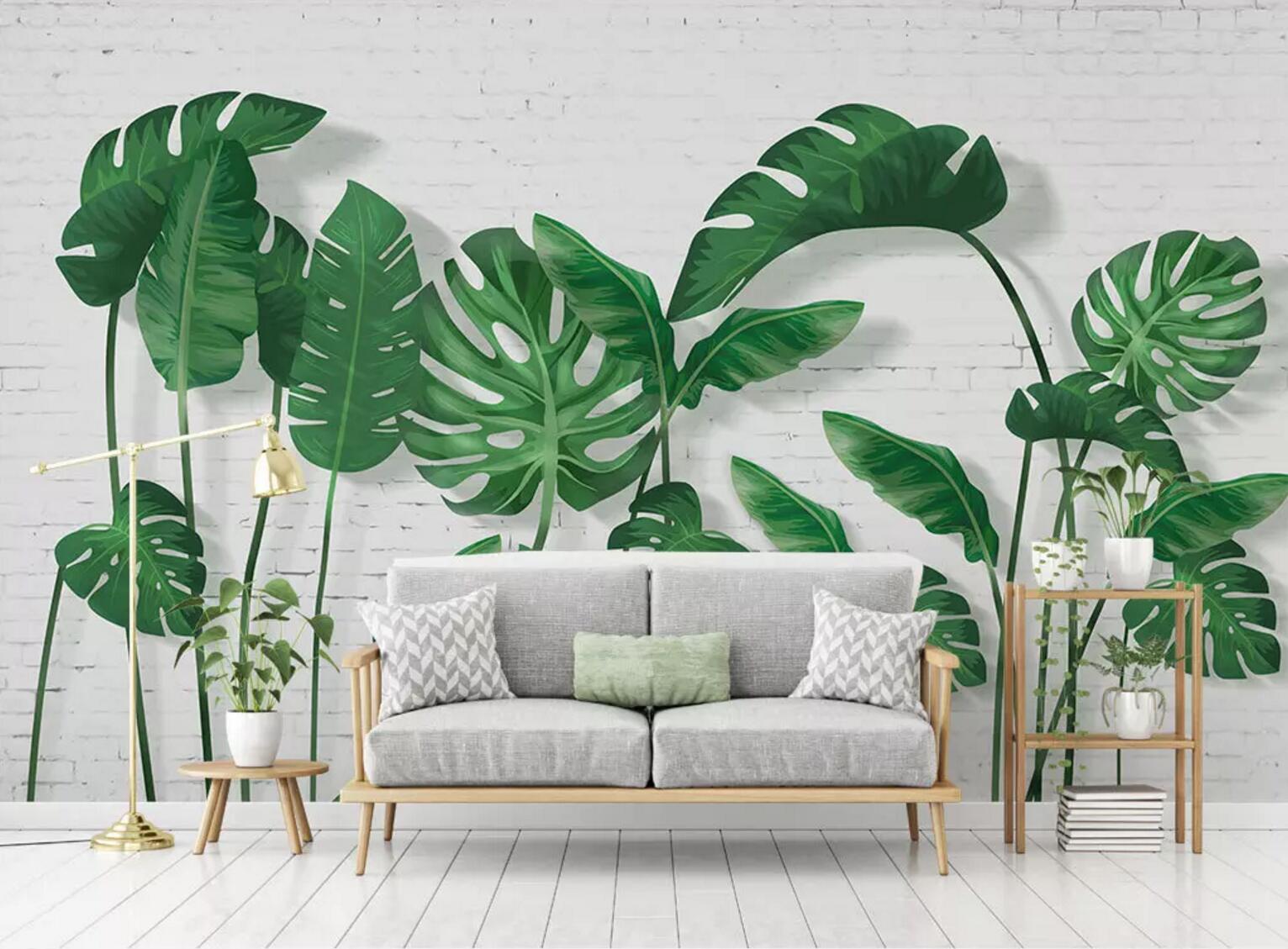 3D Green Lotus Leaf 133 Wallpaper AJ Wallpaper 