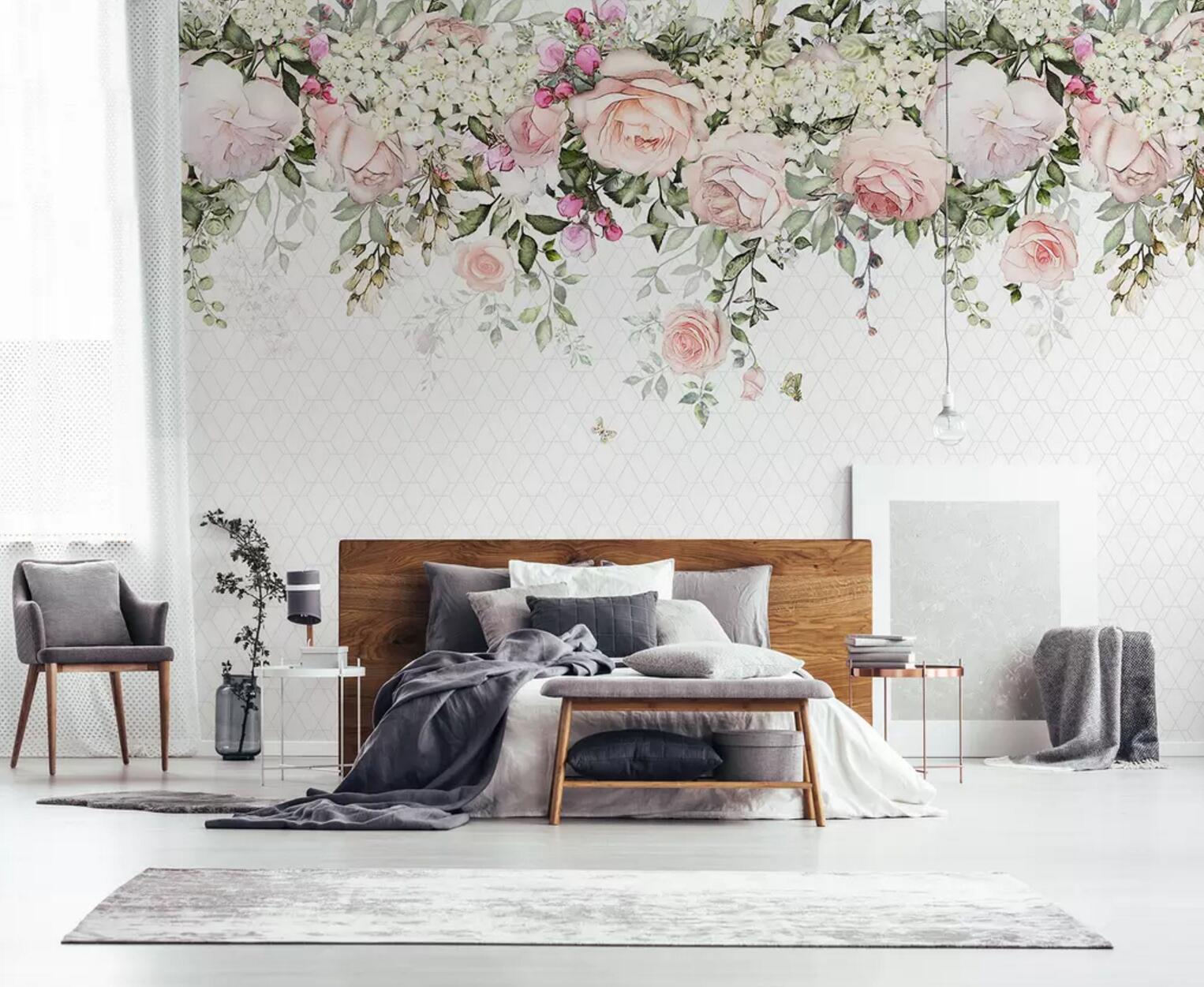 3D Pink Rose WC797 Wall Murals