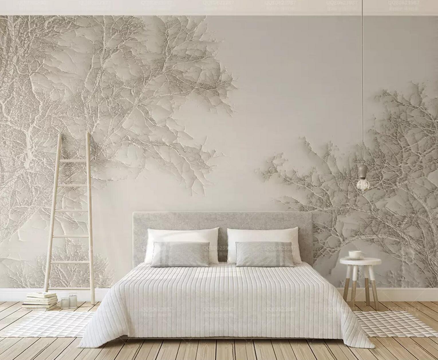 3D White Branches WC571 Wall Murals