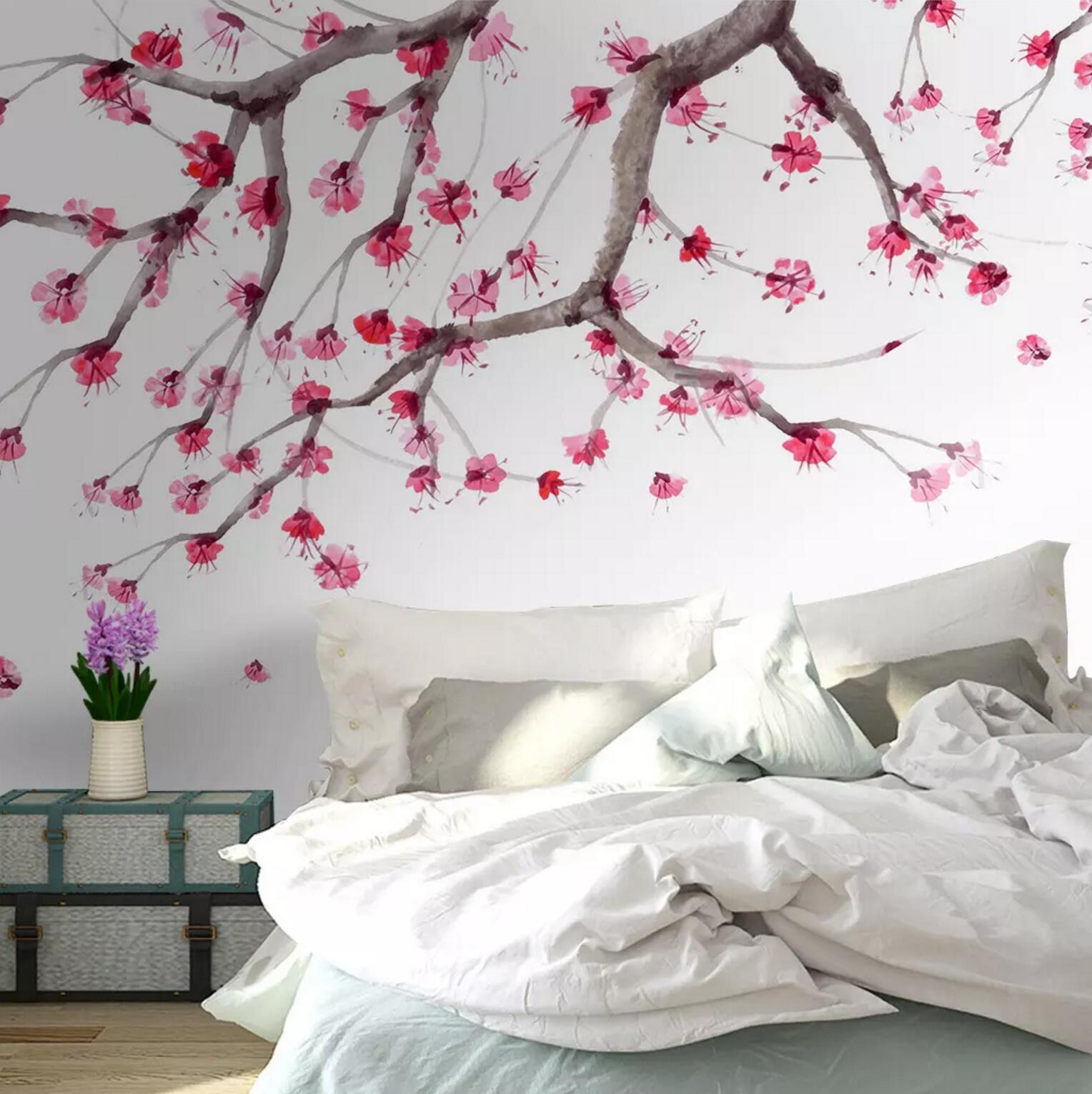 3D Plum Petals WC581 Wall Murals