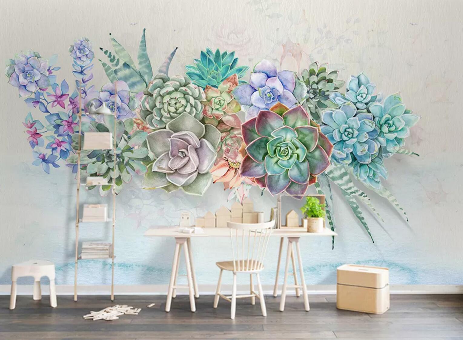 3D Succulents Aloe WC404 Wall Murals