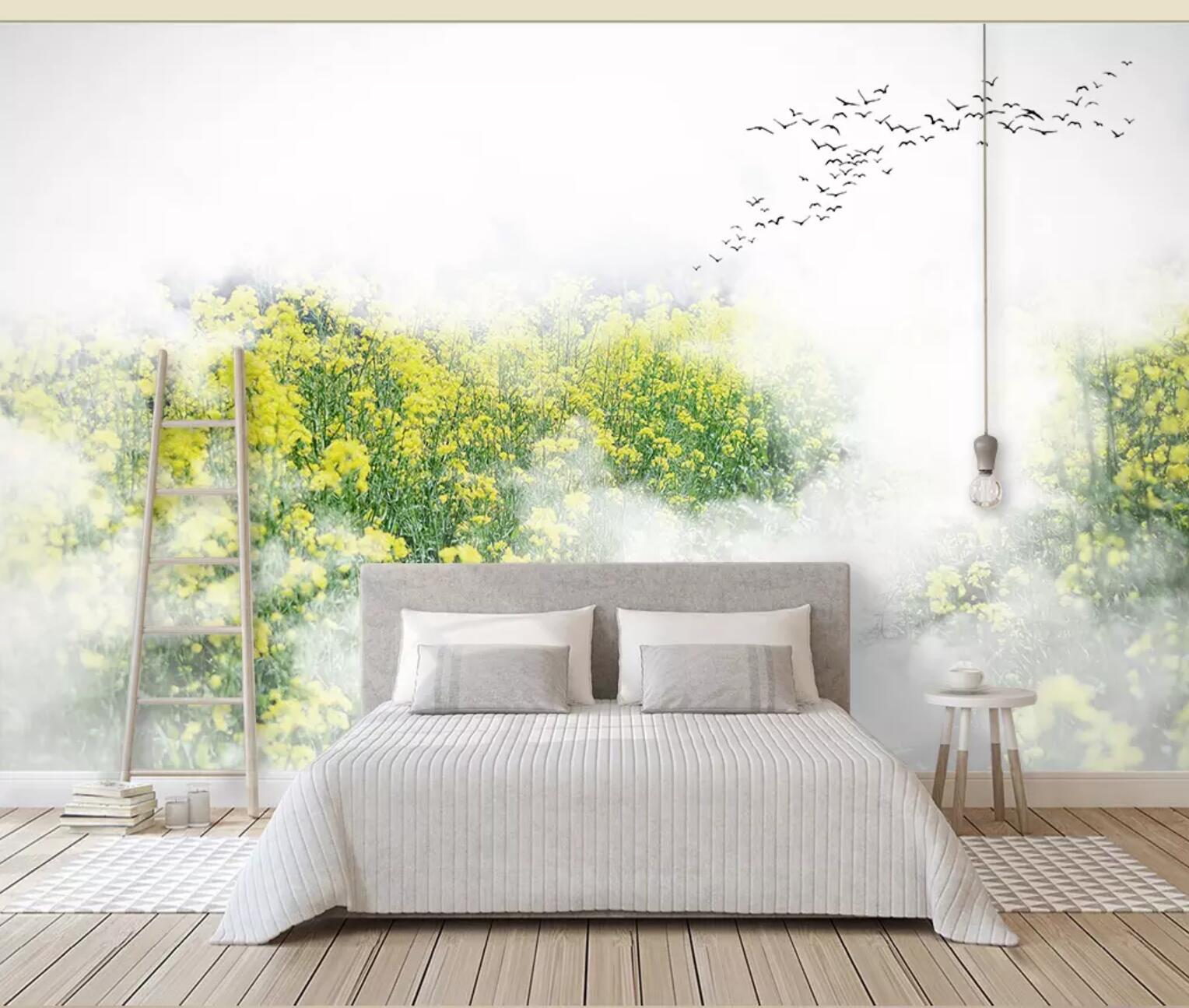 3D Canola Flower WC721 Wall Murals