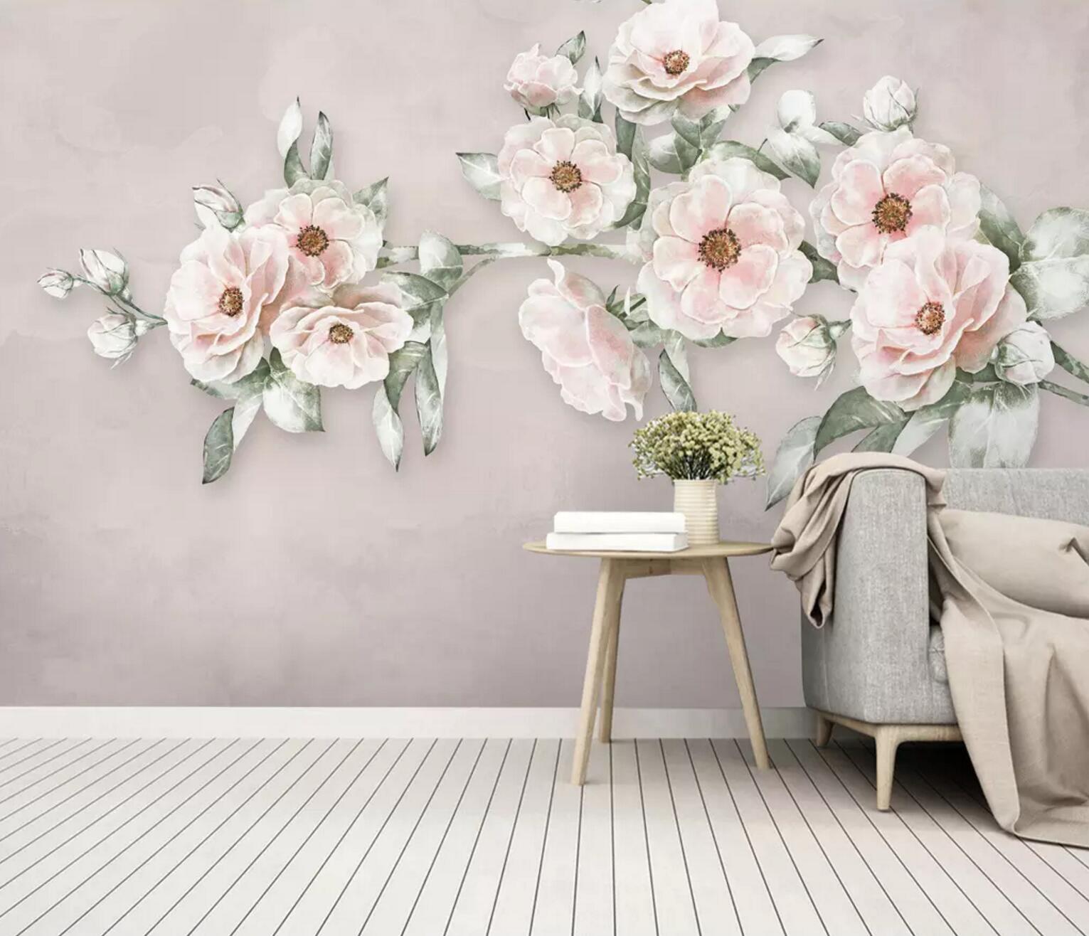 3D Blooming Flower WC805 Wall Murals