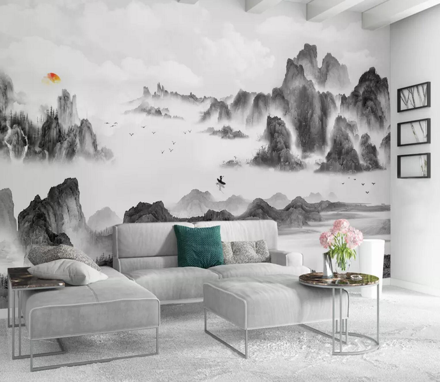 3D Natural Valley WC744 Wall Murals