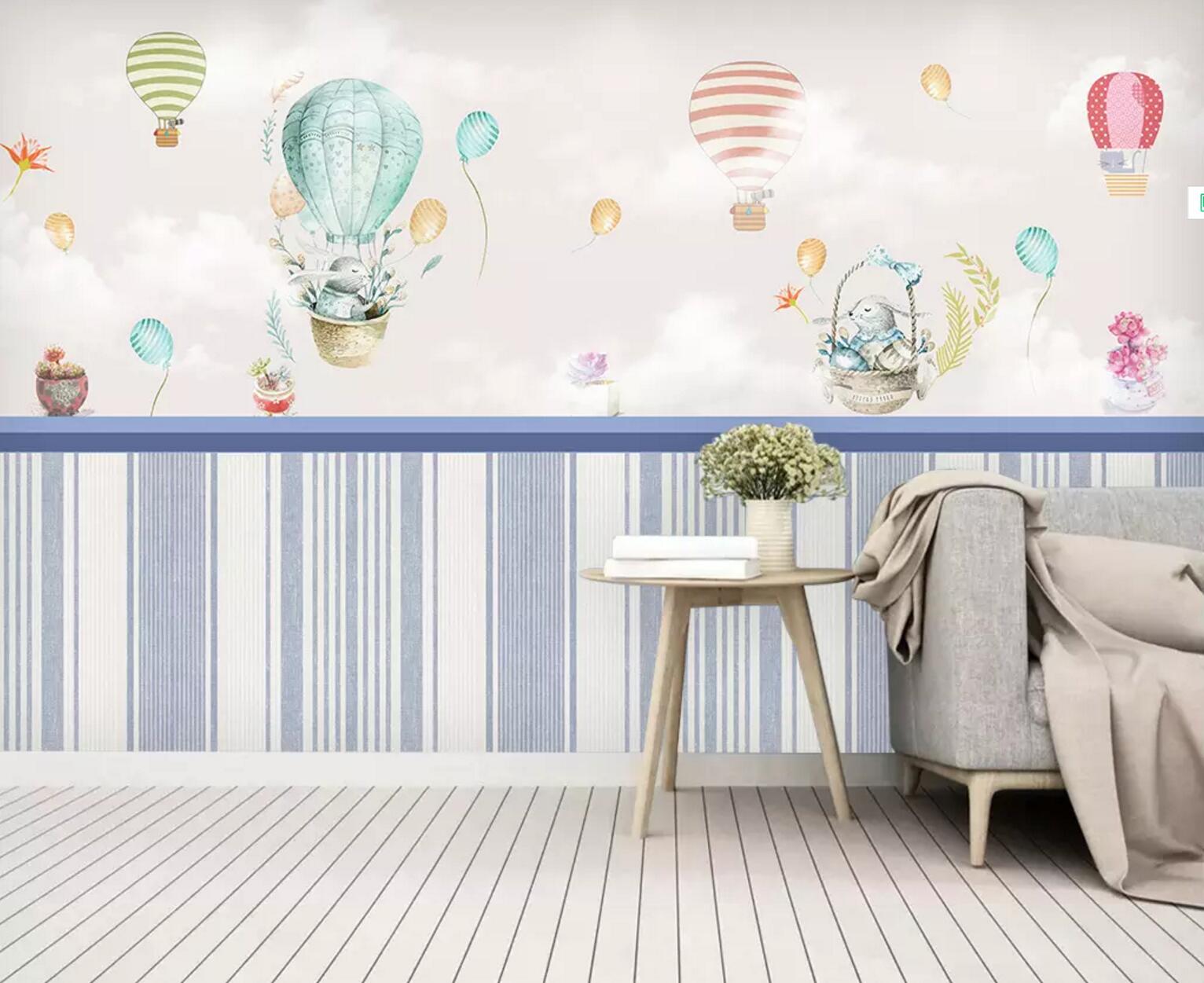 3D Balloon Bunny WC809 Wall Murals