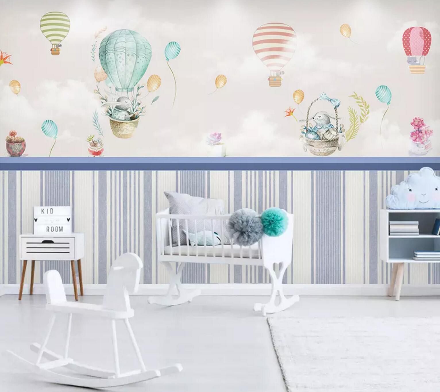 3D Balloon Bunny WC809 Wall Murals