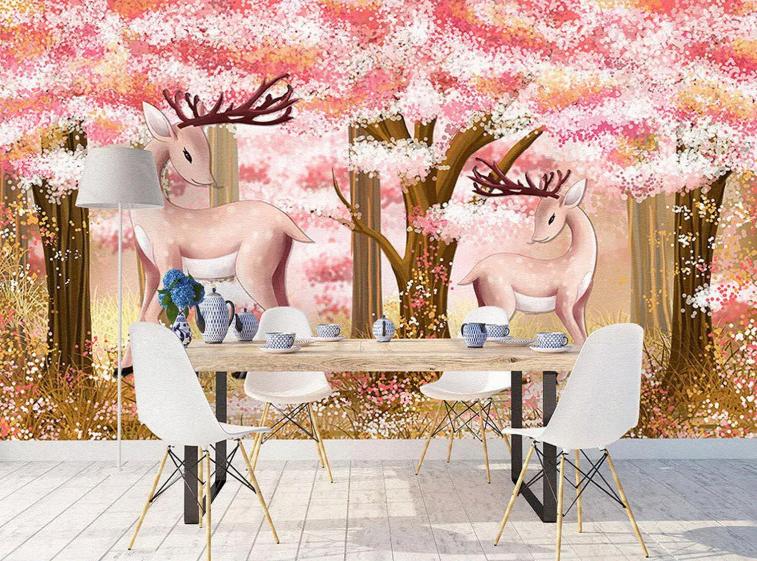 3D Fawn Flower WC592 Wall Murals