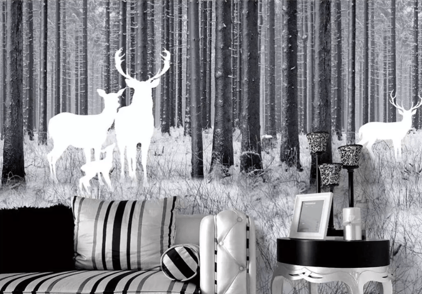 3D White Shadow Deer Woods 1408 Wallpaper AJ Wallpaper 2 