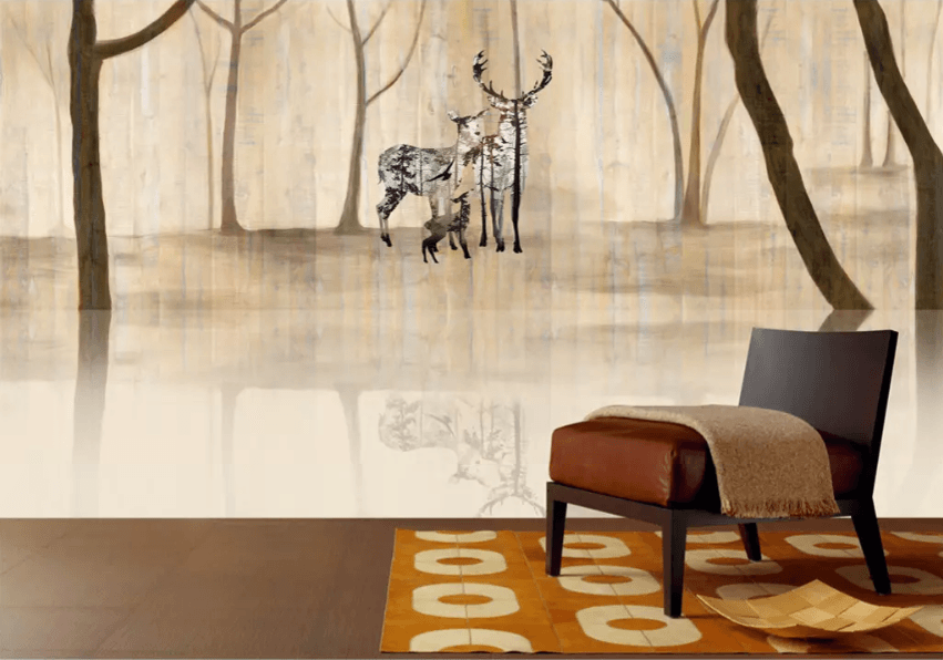 3D Paper Cutting Deer Woods 1400 Wallpaper AJ Wallpaper 2 