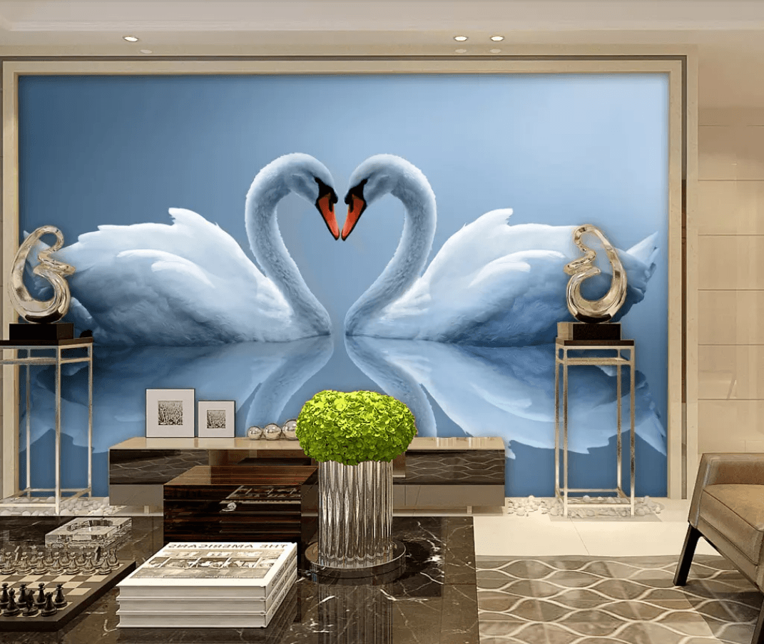 3D Swan Lake 886 Wall Murals Wallpaper AJ Wallpaper 2 