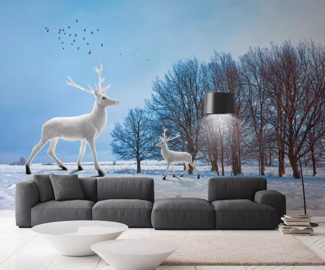 3D Fawn Flying Bird 084 Wall Murals Wallpaper AJ Wallpaper 2 