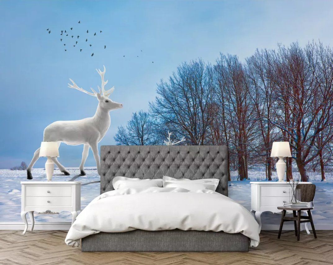 3D Fawn Flying Bird 084 Wall Murals Wallpaper AJ Wallpaper 2 