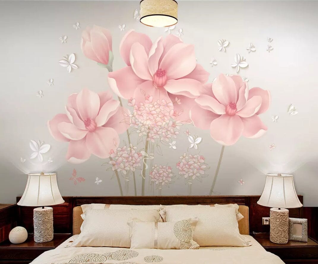 3D Pink Flowers 1733 Wall Murals Wallpaper AJ Wallpaper 2 