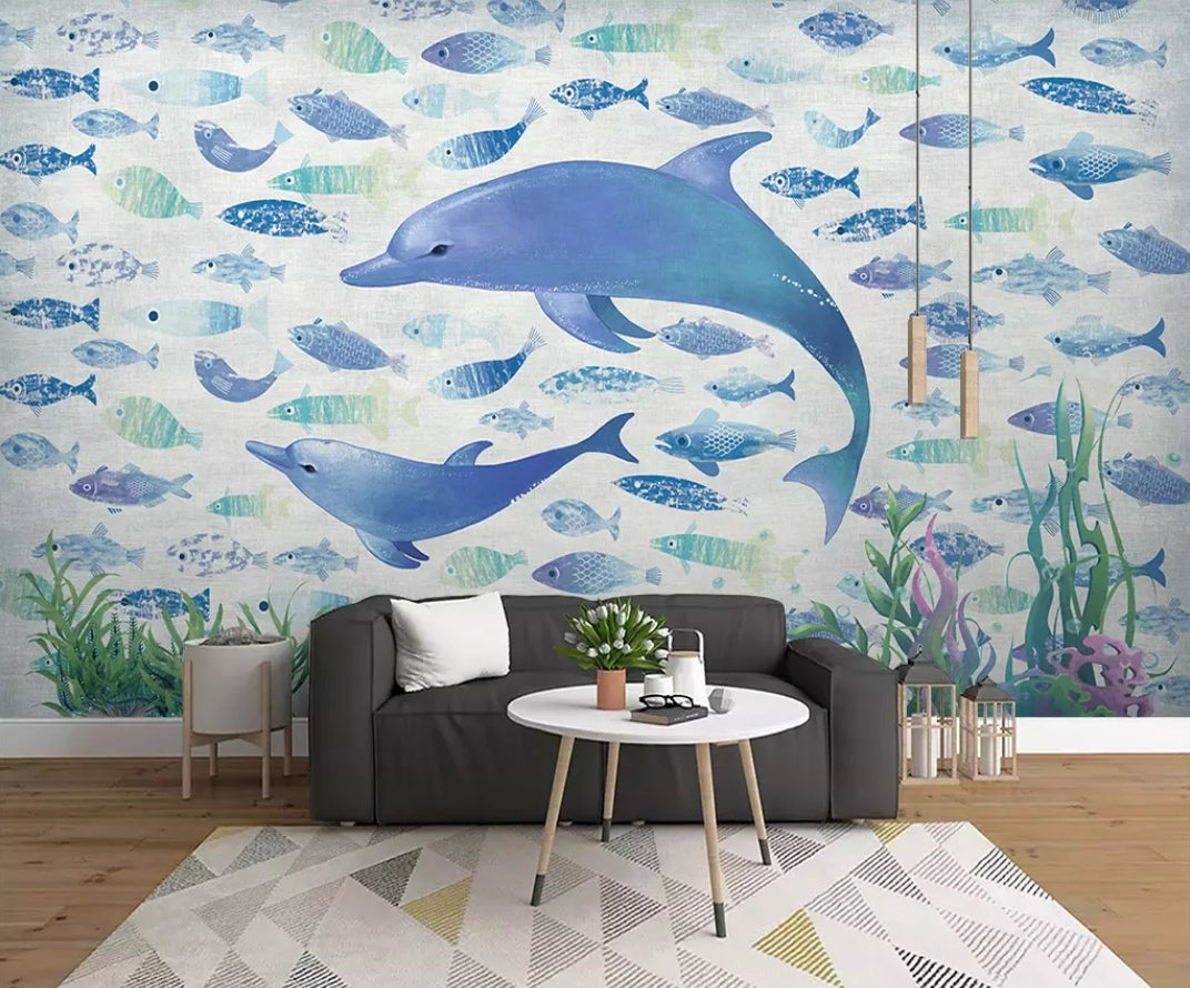 3D Cute Whale 1011 Wall Murals Wallpaper AJ Wallpaper 2 