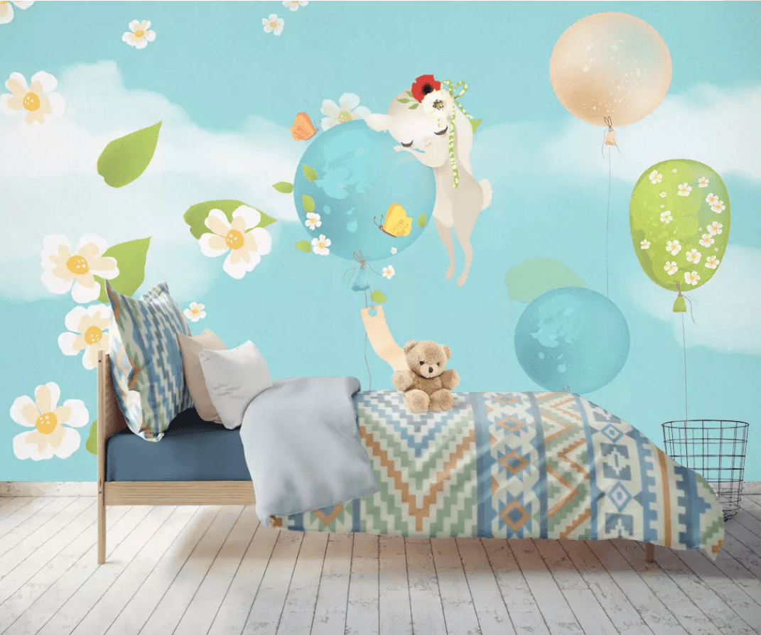 3D Rabbit Balloon 1056 Wall Murals Wallpaper AJ Wallpaper 2 