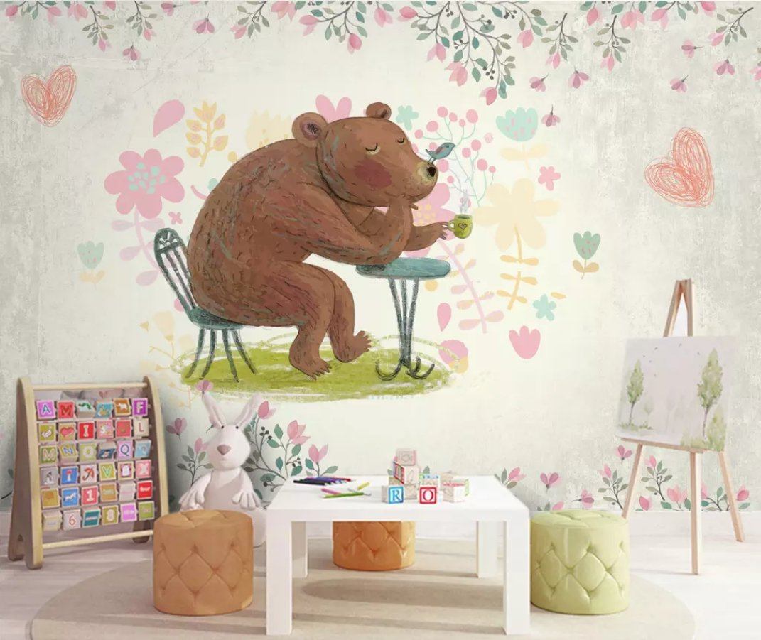 3D Cute Bear 1425 Wall Murals Wallpaper AJ Wallpaper 2 