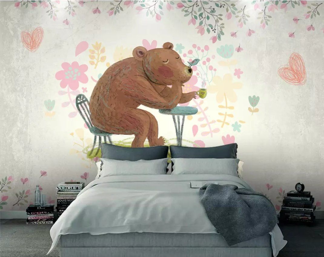 3D Cute Bear 1425 Wall Murals Wallpaper AJ Wallpaper 2 