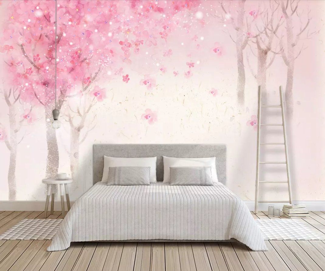 3D Pink Forest 275 Wall Murals Wallpaper AJ Wallpaper 2 