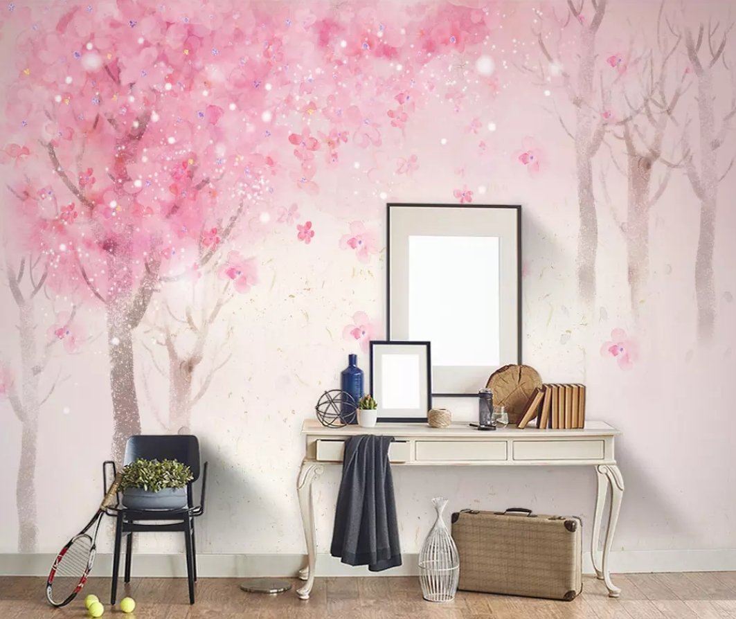 3D Pink Forest 275 Wall Murals Wallpaper AJ Wallpaper 2 