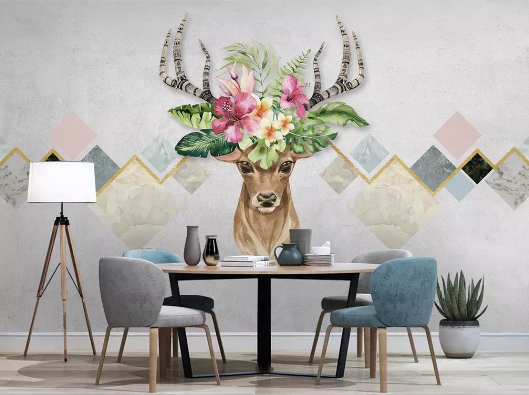 3D Deer Head 766 Wall Murals Wallpaper AJ Wallpaper 2 