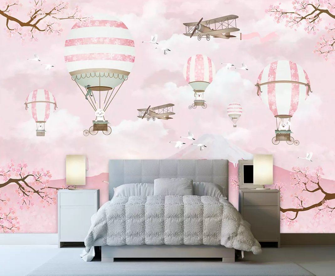 3D Pink Balloon 201 Wall Murals Wallpaper AJ Wallpaper 2 