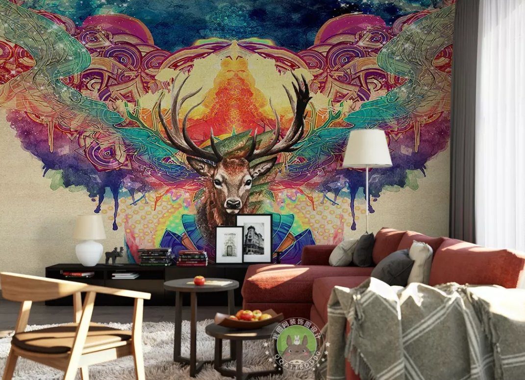 3D Elk Color Cloud 971 Wall Murals Wallpaper AJ Wallpaper 2 