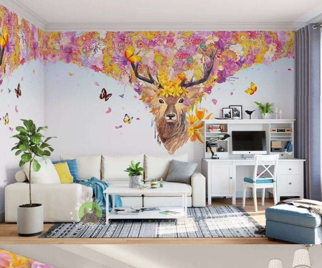 3D Elk Color Cloud 972 Wall Murals Wallpaper AJ Wallpaper 2 