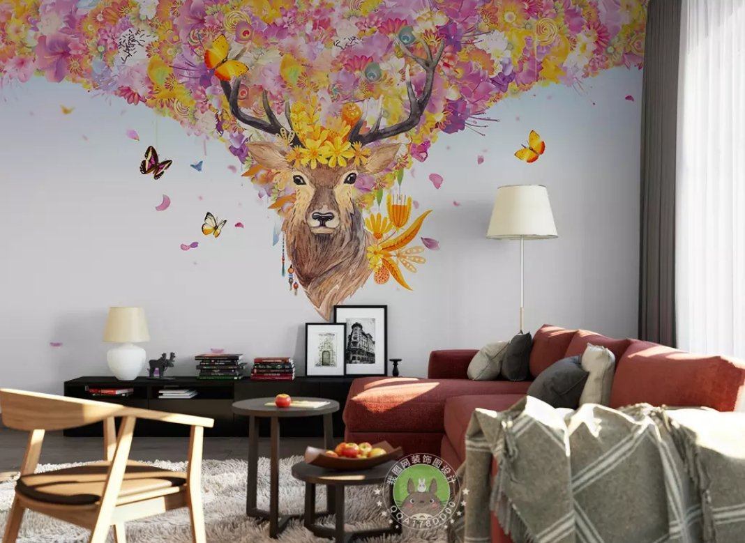 3D Elk Color Cloud 972 Wall Murals Wallpaper AJ Wallpaper 2 