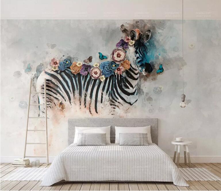 3D Cute Zebra 479 Wall Murals Wallpaper AJ Wallpaper 2 