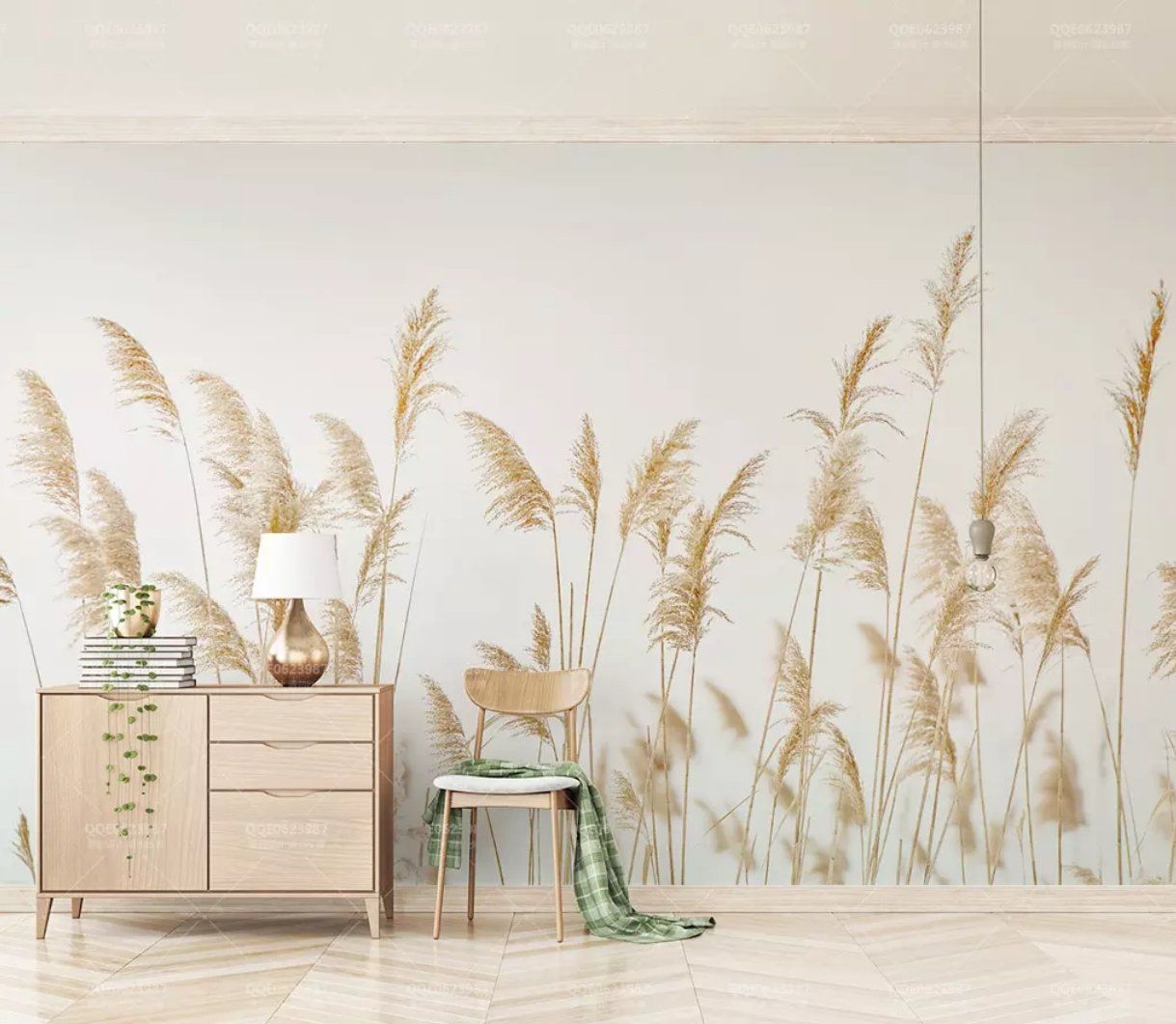 3D Reed Fluttering 1200 Wall Murals Wallpaper AJ Wallpaper 2 