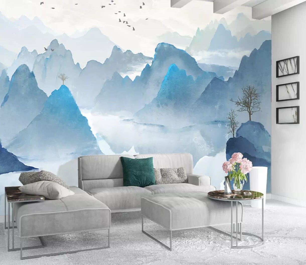 3D Blue Valley 2430 Wall Murals Wallpaper AJ Wallpaper 2 