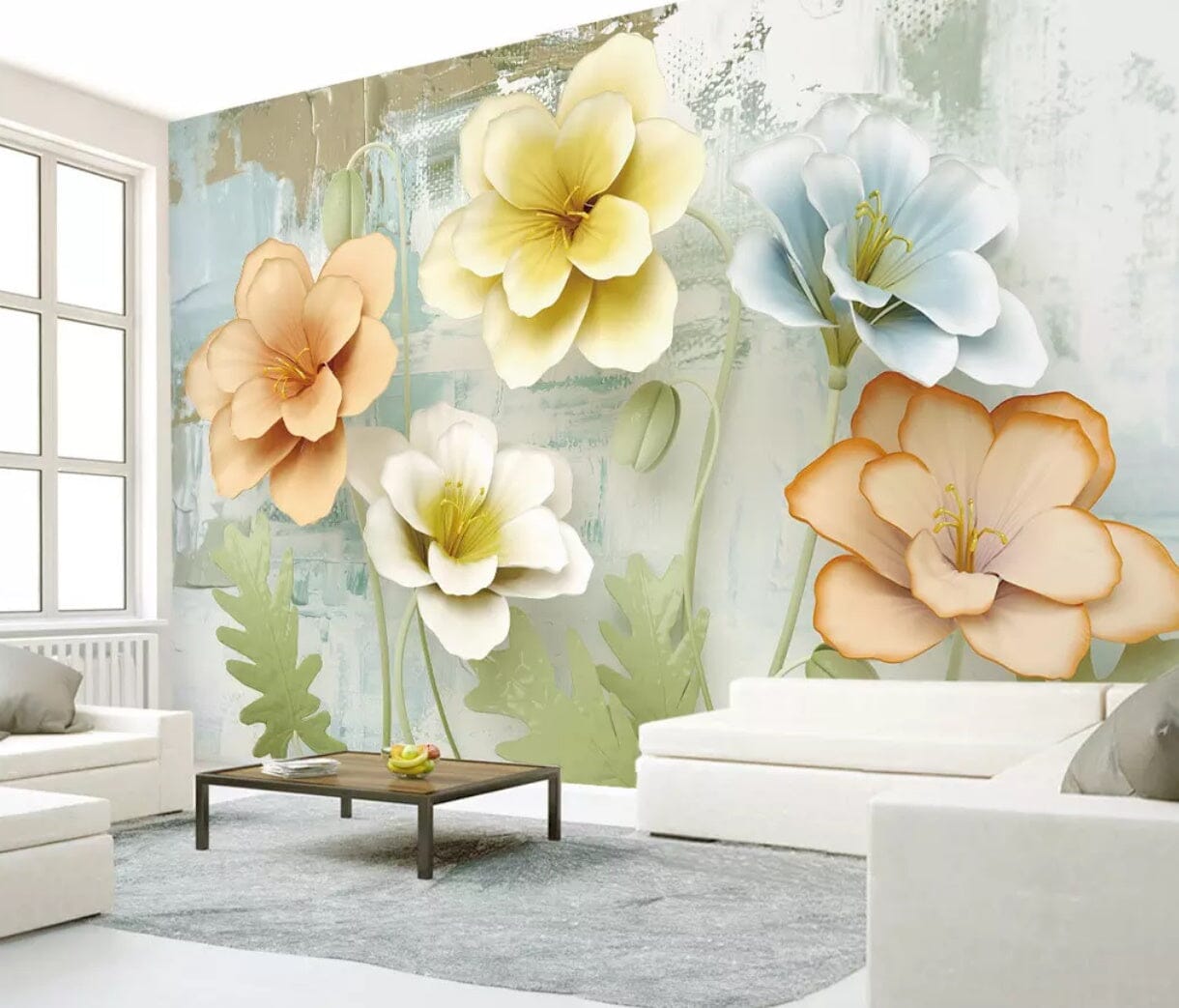 3D Colored Flowers 2520 Wall Murals Wallpaper AJ Wallpaper 2 