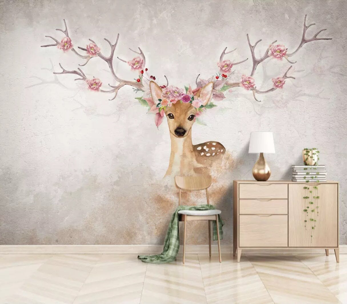 3D Misty Fawn 2464 Wall Murals Wallpaper AJ Wallpaper 2 