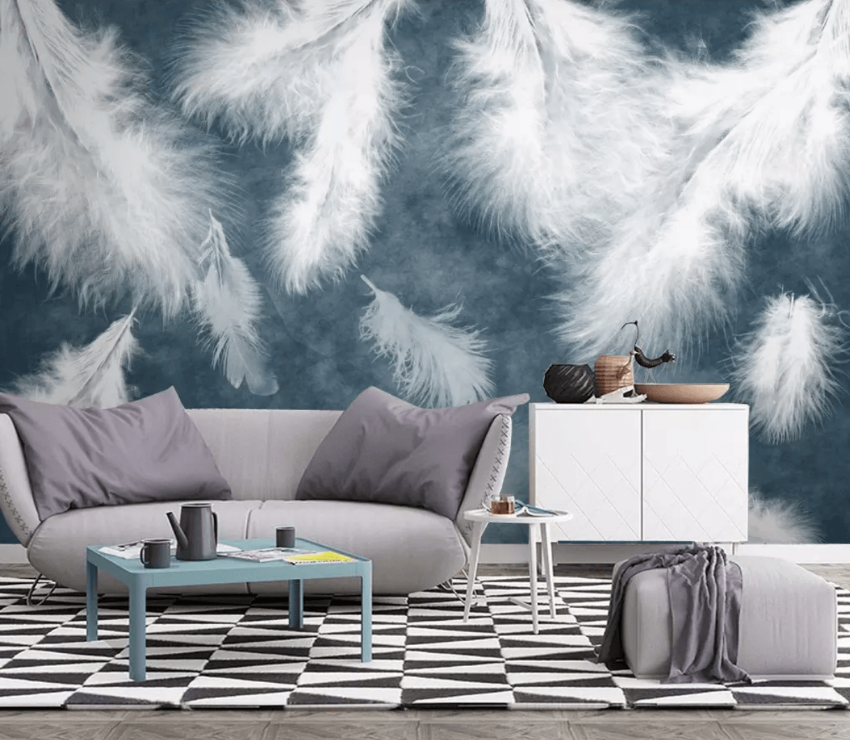 3D White Feather 1204 Wall Murals Wallpaper AJ Wallpaper 2 