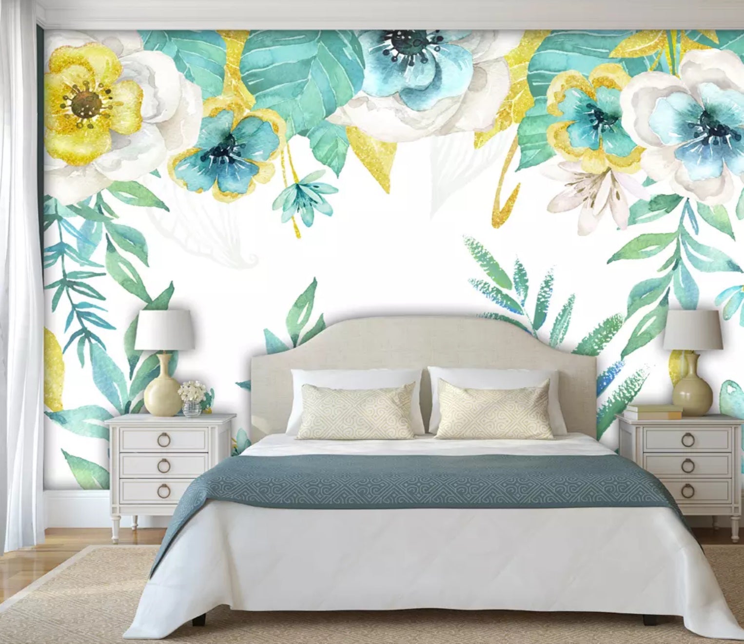 3D Colored Flowers 1437 Wall Murals Wallpaper AJ Wallpaper 2 