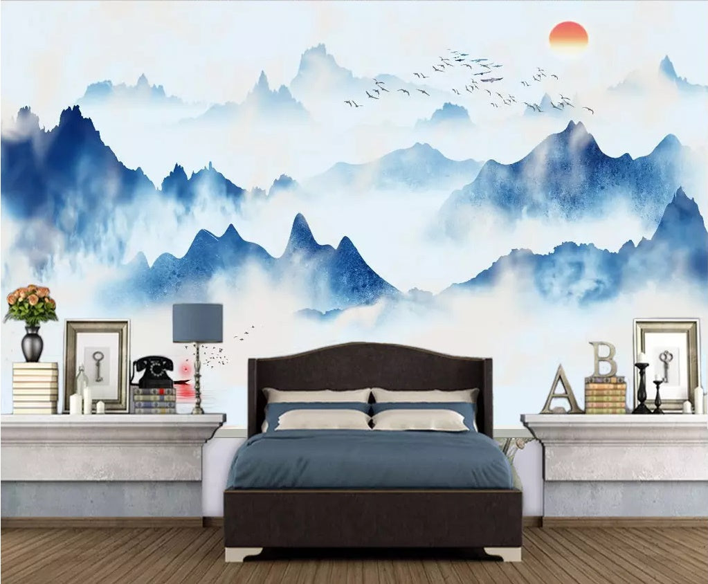 3D Misty Valley 1533 Wall Murals Wallpaper AJ Wallpaper 2 