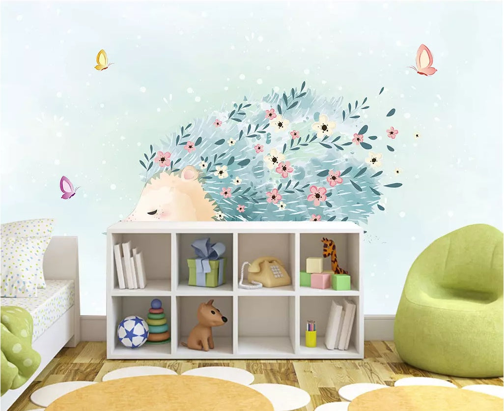 3D Flower Hedgehog 1531 Wall Murals Wallpaper AJ Wallpaper 2 