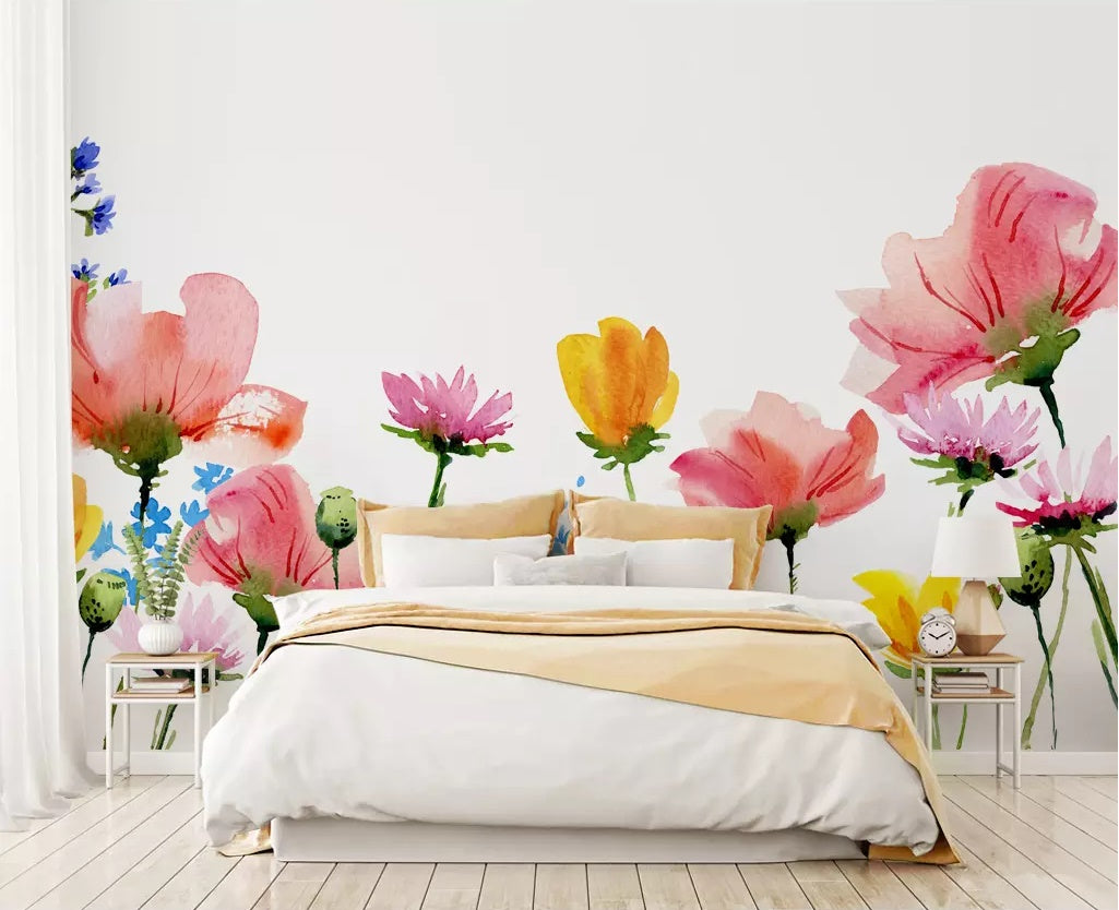 3D Colored Flowers 1747 Wall Murals Wallpaper AJ Wallpaper 2 