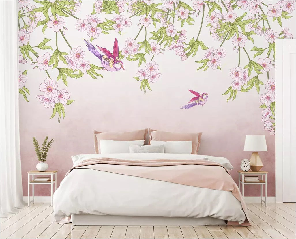 3D Flower Bird 1772 Wall Murals Wallpaper AJ Wallpaper 2 