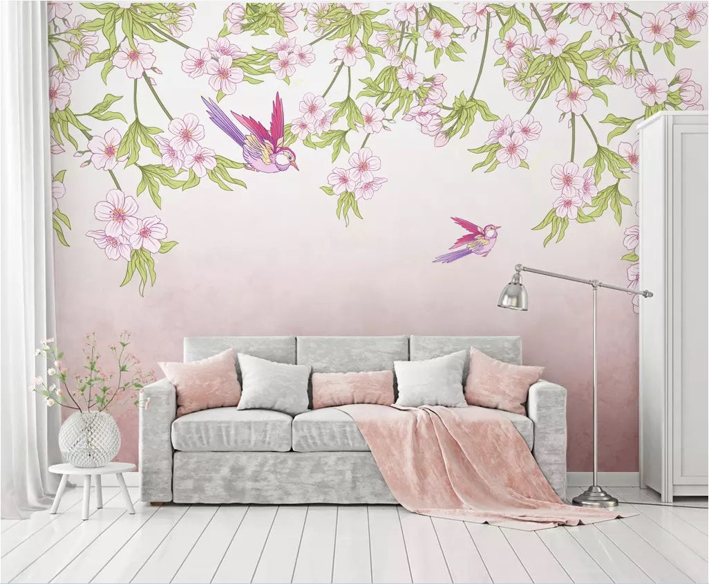 3D Flower Bird 1772 Wall Murals Wallpaper AJ Wallpaper 2 