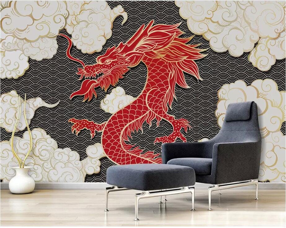 3D Red Dragon 2810 Wall Murals Wallpaper AJ Wallpaper 2 