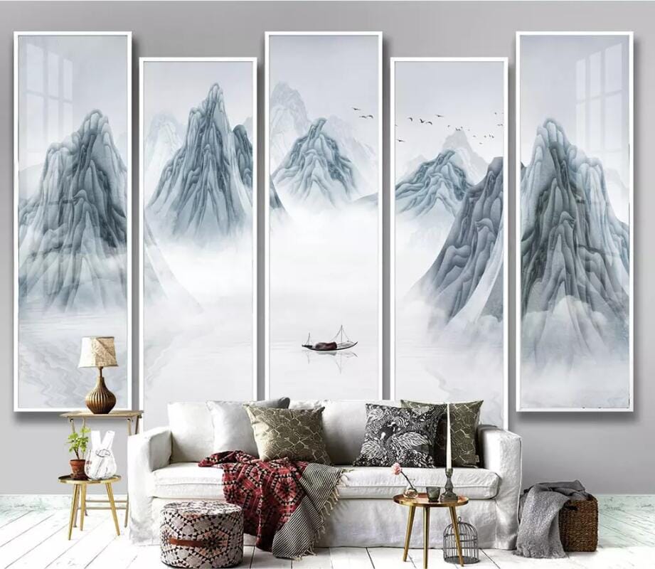 3D Misty Mountains 2822 Wall Murals Wallpaper AJ Wallpaper 2 